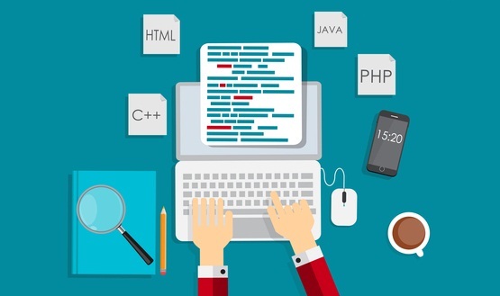 Programming Coding Flat Concept Vector Illustration